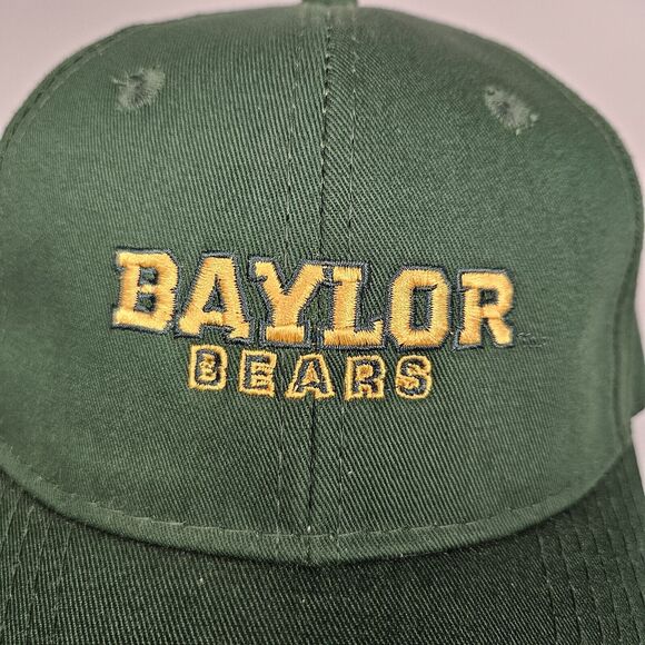 Baylor Bears Hat Green Spellout Snapback Adjustable Gold Embroidered NCAA Cap - Picture 5 of 11